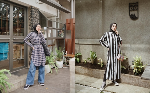 10+ Padu Padan Tunik ala Selebgram Helmi Nursifah. Nyaman untuk ke Kantor atau ke Kampus Seharian~