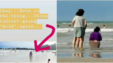 Turis China Terekam Kamera Sedang Buang Air Besar di Pantai. Ih Kok Jorok Banget Sih?