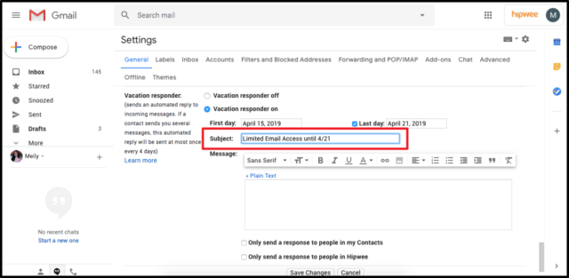 Tutorial Membuat Balasan Otomatis di Gmail Saat Lagi Cuti Kerja. Biar Total Liburannya~
