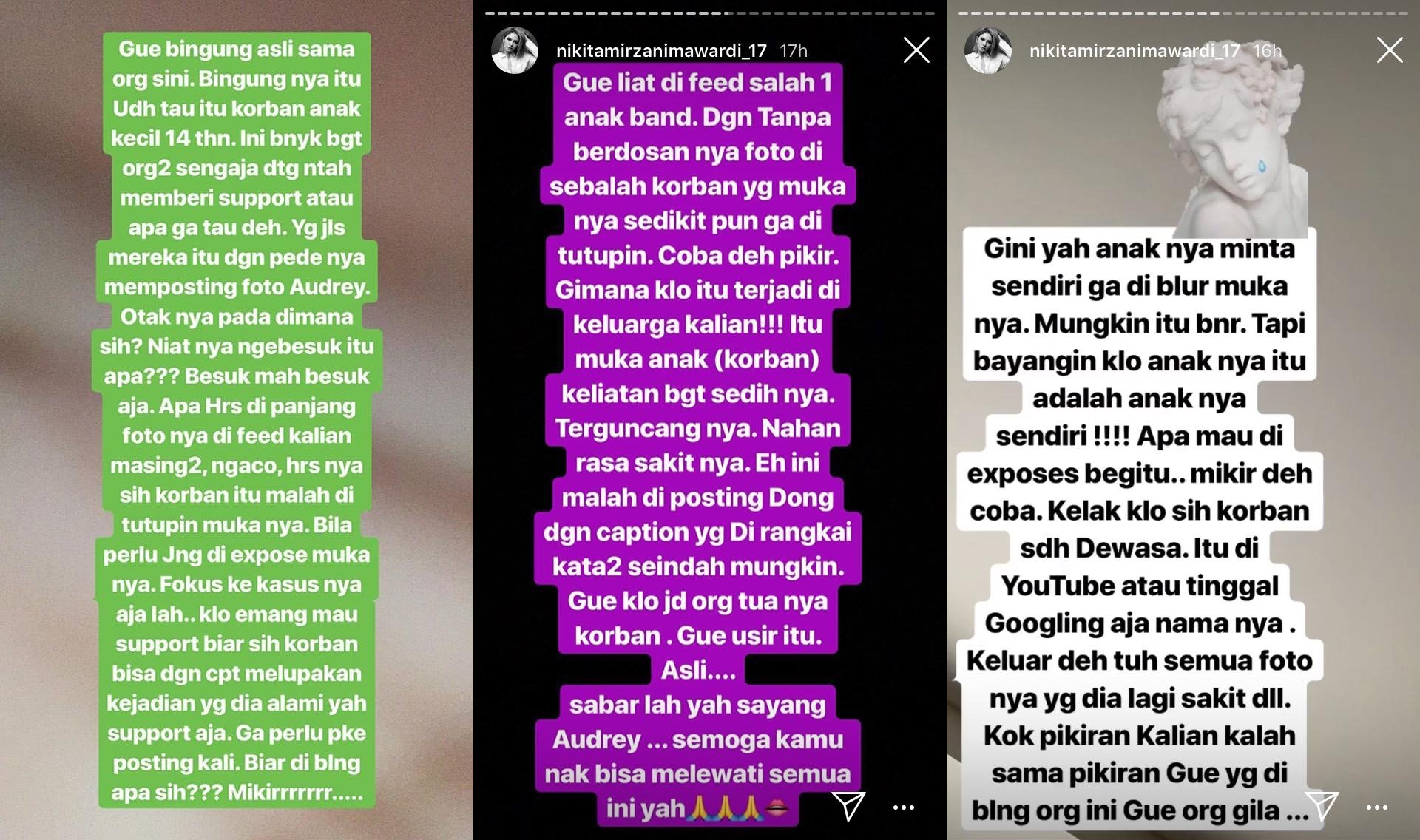 Nikita Mirzani Buka Suara Soal Seleb yang Unggah Foto Audrey. Katanya: Nikita Mirzani Buka Suara Soal Seleb yang Unggah Foto Audrey. Katanya: