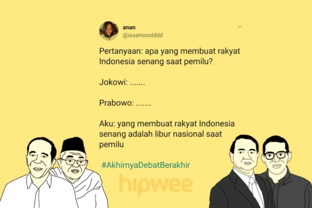 13 Cuitan Warganet Ini Jadi Hiburan Tersendiri dari Debat Semalam. Yay, #AkhirnyaDebatBerakhir Juga~ 27 13 Cuitan Warganet Ini Jadi Hiburan Tersendiri dari Debat Semalam. Yay, #AkhirnyaDebatBerakhir Juga~