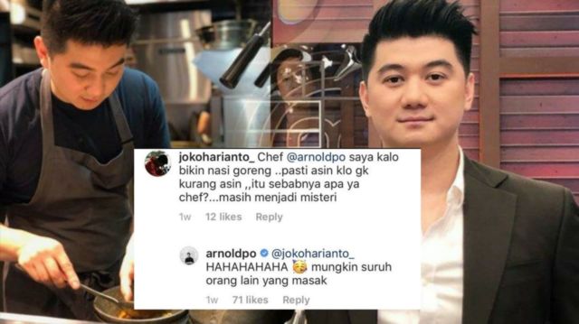 14 Reaksi Kocak Chef Arnold Tanggapi Komentar Kocak Warganet. Nggak Nyangka, Aslinya Receh Banget
