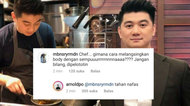 14 Reaksi Kocak Chef Arnold Tanggapi Komentar Kocak Warganet. Nggak Nyangka, Aslinya Receh Banget