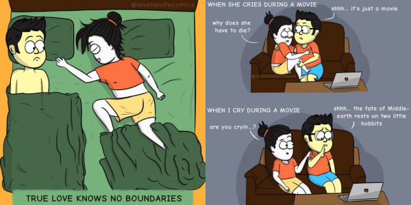 9 Ilustrasi Komik Gemas ala Pasangan Baru Menikah. Lucu-lucu Romantis Gimana Gitu~
