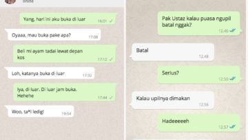 Beredar 9 Percakapan Kocak Tentang Batal Puasa yang Bikin Geleng Kepala. Gemes Sendiri Bacanya!