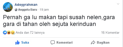 Lagi makan ditahan sejuta kerinduan
