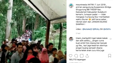 Libur Lebaran, Jembatan Situ Gunung Sukabumi Dijejali Wisatawan. Pengunjung Harus Antri 3-4 Jam!