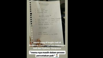 Viral Menu Makan di Kelas Bisnis Garuda Cuma Pake Tulisan di Kertas. Begini Kejadian Sebenarnya