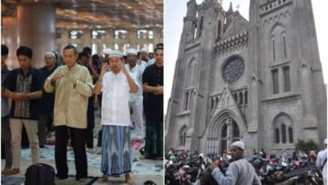 Hormati Salat Idul Adha di Masjid Istiqlal, Gereja Katedral Tunda Misa Pagi Ini. Indahnya Toleransi~