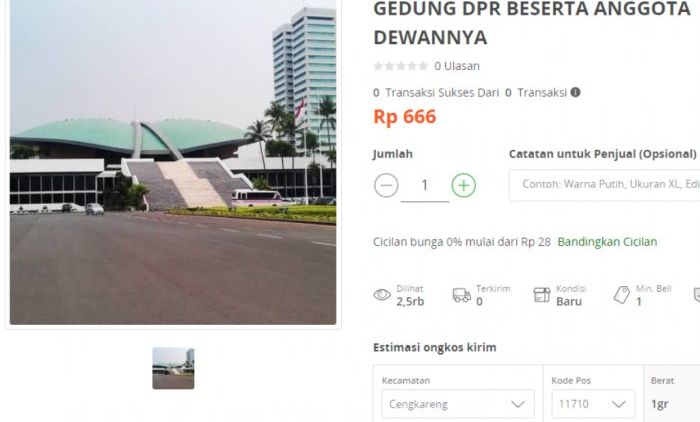 Selain Gedung DPR, ini 12 Hal Nyeleneh yang Dijual Orang Via Online. Kaum Selow Emang Ada-Ada Aja~