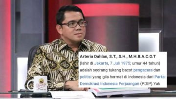 Akibat Tak Sopan di Mata Najwa, Profil Arteria Dahlan di Wikipedia Diubah Jadi ‘Arteria Bacot’