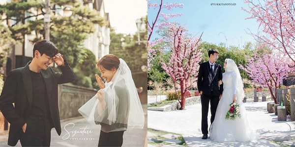 11 Inspirasi Prewedding dengan Veil ala Korea yang Kece