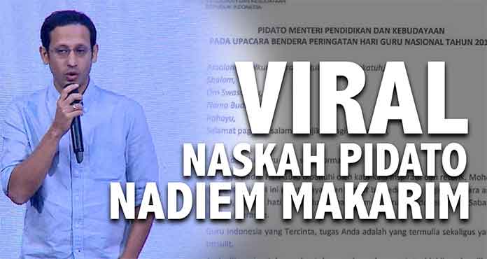 Naskah Pidato Viral Menteri Nadiem Makarim di Hari Guru: Banjir Apresiasi Sekaligus Kritik