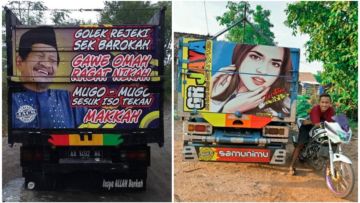 13 Gambar Wajah Artis yang Menghiasi Bagian Belakang Truk. Mereka pada Protes Nggak sih? :D