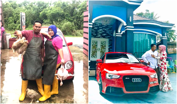 Cuma Jualan Ayam Potong, Wanita Ini Hadiahi Suami Mobil Mewah Atas Kerja Kerasnya Selama Ini. Salut!