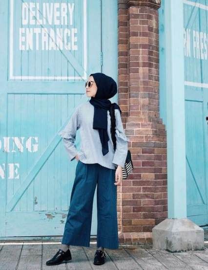 ootd kulot jeans hijab remaja