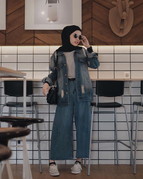 ootd kulot jeans hijab remaja
