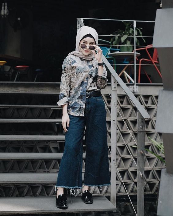 ootd kulot jeans hijab remaja