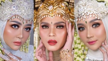 12 Ide Make-up Pengantin dengan Hijab dan Siger