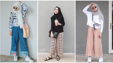 Buat Pengganti Celana Jeans, Ini 9 Ide OOTD Hijab Pakai Kulot Warna Cerah!
