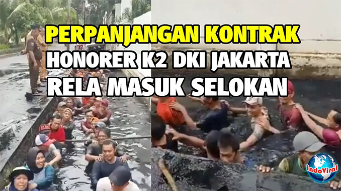 Pegawai Honorer DKI Jakarta Diminta Berendam dalam Got Sebagai Syarat Perpanjang Kontrak. Kok Tega..
