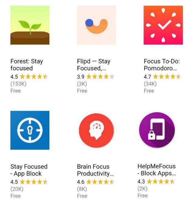 Beberapa aplikasi smartphone untuk fokus