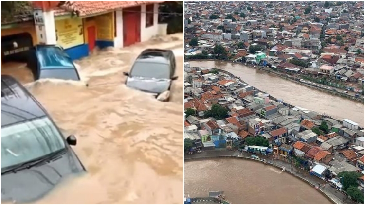 12 Potret Mencekam Banjir Jabodetabek, Banyak Mobil Hanyut dan Puluhan Ribu Orang Mengungsi