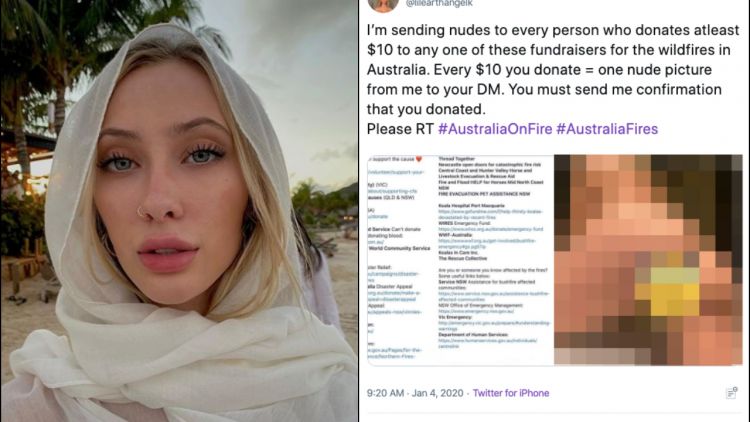 Seorang Model Berikan Foto Bugil Dirinya bagi Mereka yang Mau Donasi untuk Kebakaran di Australia