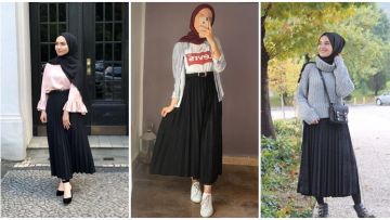 Ootd Anggun dengan Rok Plisket Warna Hitam!