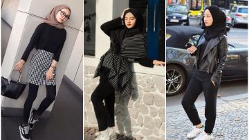 9+ Inspirasi OOTD Hijab Hitam untuk Berbagai Acara