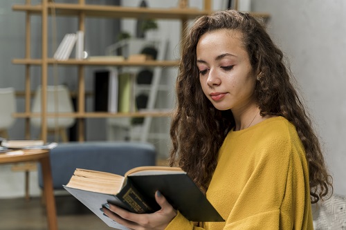 Pretty Girl Reading Book