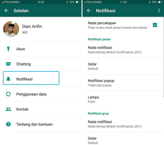 notifikasi wa tidak muncul 