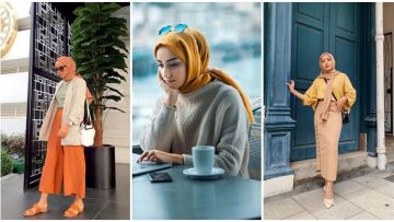 9 Cara Tampil PD dengan Hijab dan Outfit Serba Oranye atau Kuning. Cerahnya Nggak Norak!