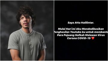 Bantu Pejuang Nafkah Lawan Covid-19, Atta Halilintar Berikan Seluruh Penghasilannya dari YouTube