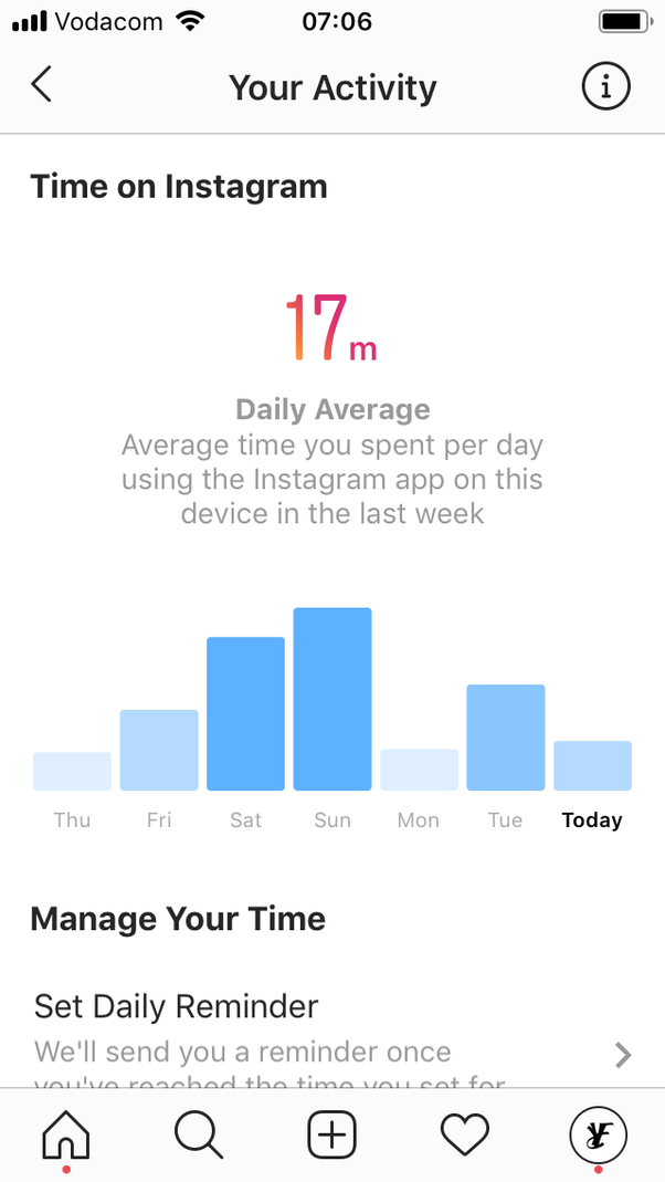 Activity log on instagram