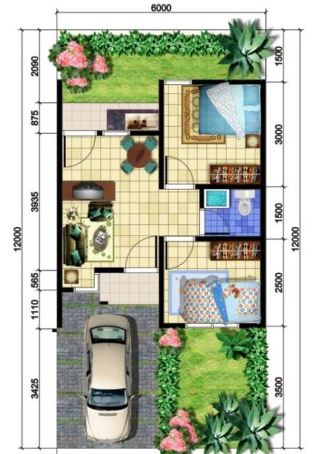 Desain & Denah Rumah Type 36