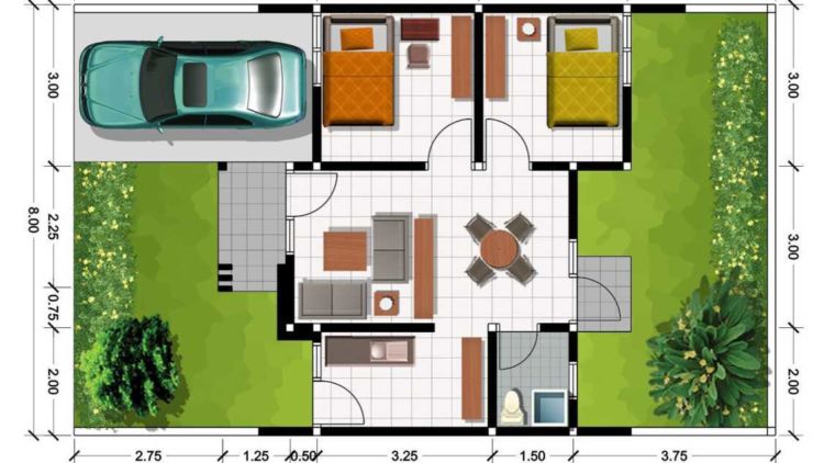 9 Desain & Denah Rumah Type 36 Sederhana Minimalis
