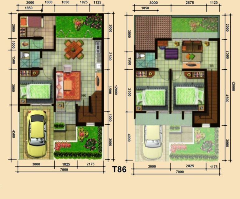 Desain & Denah Rumah Type 36