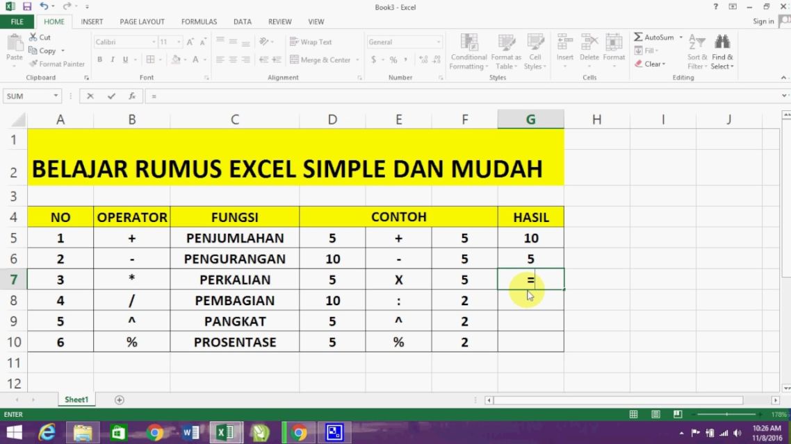 Tutorial Excel untuk Pemula Maupun bagi yang Sudah Bekerja. Lengkap dengan Rumus Fungsinya