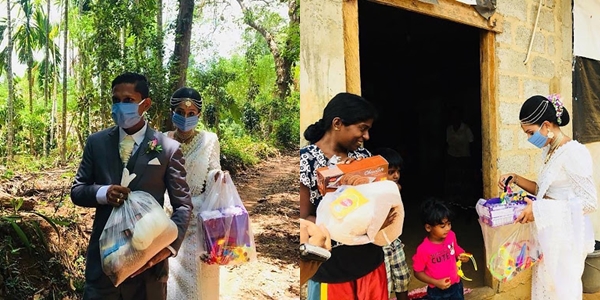 Gagal Gelar Nikahan Mewah karena Corona, Pasangan Sri Lanka Akhirnya Bagikan Makanan ke Warga