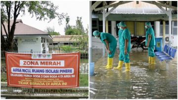 Hujan Deras Tak Kunjung Reda, Ruang Isolasi Pasien Covid-19 di Banda Aceh Terendam Banjir