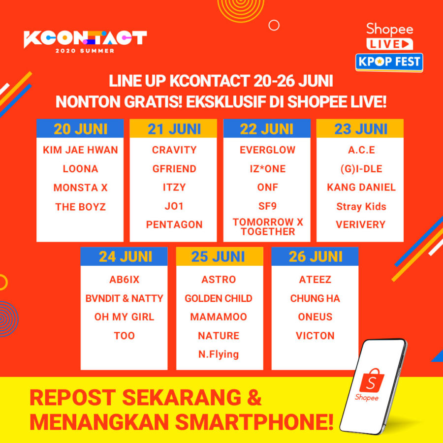 Tonton Konser Kpop Terbesar Tahun Ini, KCON 2020. Eksklusif dan Gratis di Shopee Live Kpop Fest!
