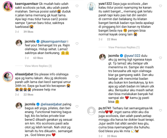 Idap Skoliosis, Jessica Mila Bagikan Pesan Positif dan Tips Agar Punggung Tidak Sakit Selama Pandemi