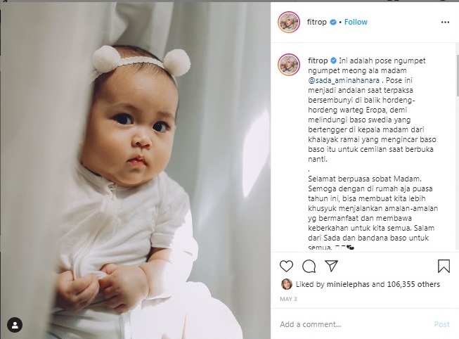 Terniat, Begini Caption Instagram Fitrop buat sang Anak. Kasih Sayang yang Dibalut dengan Tawa~