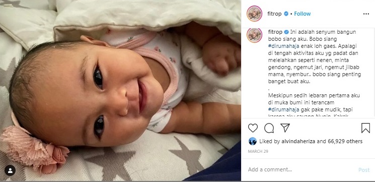 Terniat, Begini Caption Instagram Fitrop buat sang Anak. Kasih Sayang yang Dibalut dengan Tawa~