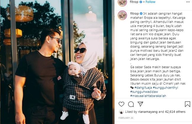 Terniat, Begini Caption Instagram Fitrop buat sang Anak. Kasih Sayang yang Dibalut dengan Tawa~