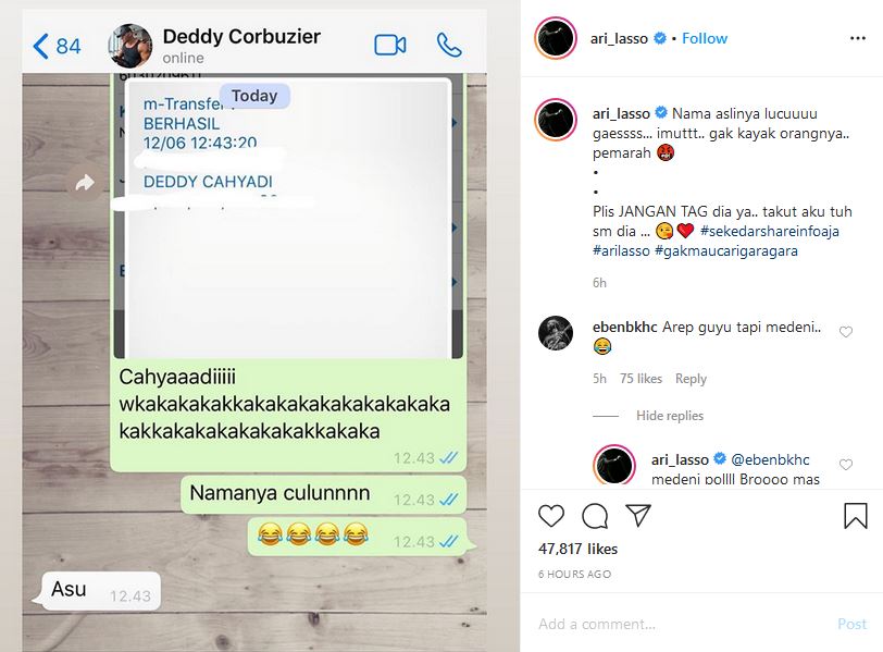 Nama Aslinya Dibilang Culun oleh Ari Lasso, Deddy Corbuzier: Nama dari Bokap Gue loh