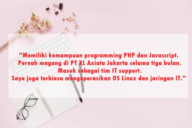 contoh kalimat mempromosikan diri di jobstreet