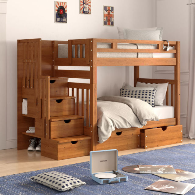 desain tempat tidur tingkat kayu