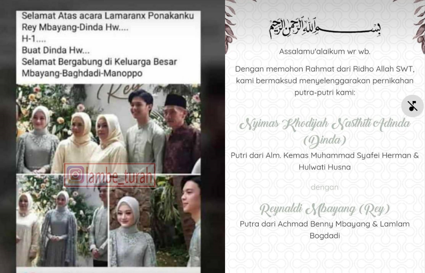 Tanpa Pacaran, Dinda Hauw Resmi Dinikahi Rey Mbayang Satu Hari Setelah Lamaran. Selamat!